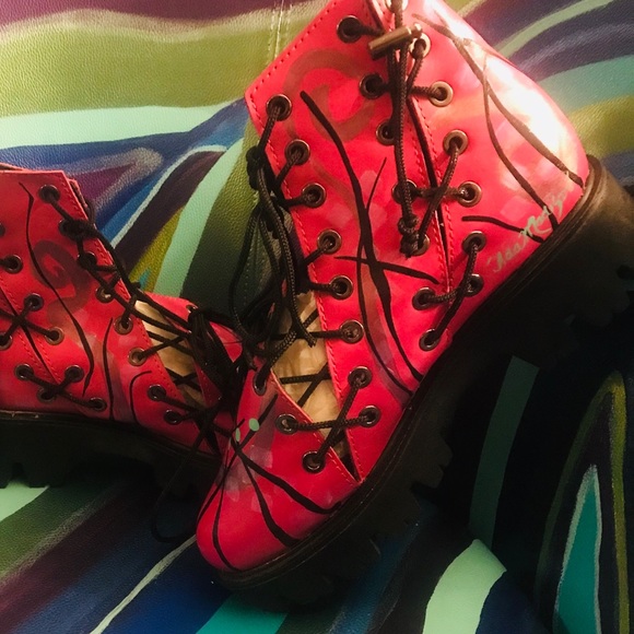 Handmade, HandPainted lace up booties - Picture 7 of 14